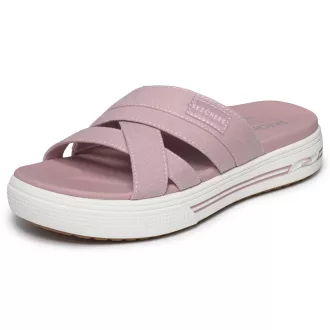   Skechers Arch Fit  | Gumírozott pántos női Skechers papucs párnázott Yoga Foam talpon rózsaszín