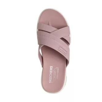   Skechers Arch Fit  | Gumírozott pántos női Skechers papucs párnázott Yoga Foam talpon rózsaszín