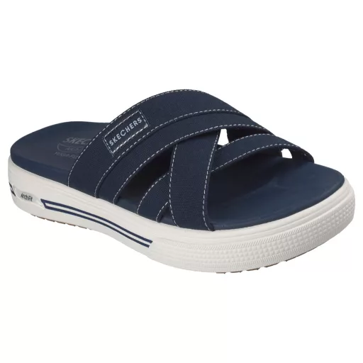 Skechers Arch Fit  | Gumírozott pántos női Skechers papucs párnázott Yoga Foam talpon kék