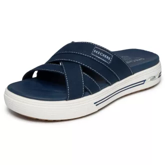   Skechers Arch Fit  | Gumírozott pántos női Skechers papucs párnázott Yoga Foam talpon kék