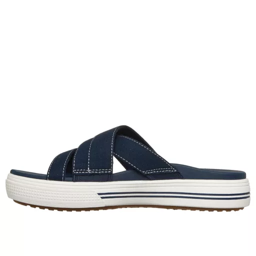 Skechers Arch Fit  | Gumírozott pántos női Skechers papucs párnázott Yoga Foam talpon kék