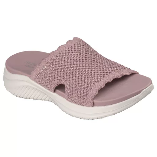 Skechers Ultra Flex 3.0 | Egybefejű női Skechers papucs párnázott Yoga Foam talpon rózsaszin