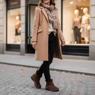 Skechers EASY GOING – Cool Zip bélelt bokacsizma barna