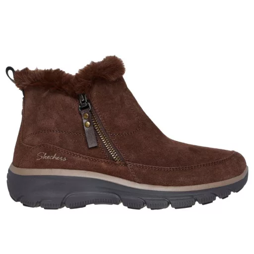Skechers EASY GOING – Cool Zip bélelt bokacsizma barna