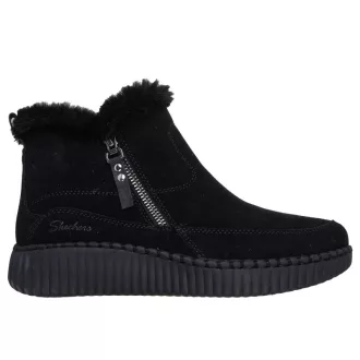   SKECHERS WILSHIRE BLVD -  Fresh Zip női bélelt bőr bokacipő fekete