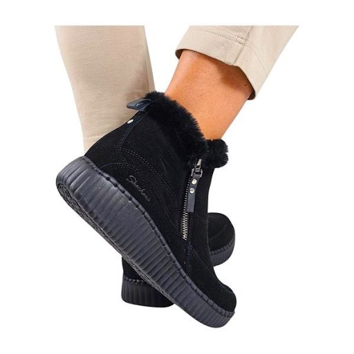 Skechers valódi bőr női bokacsizma fekete | Wilshire fresh zip