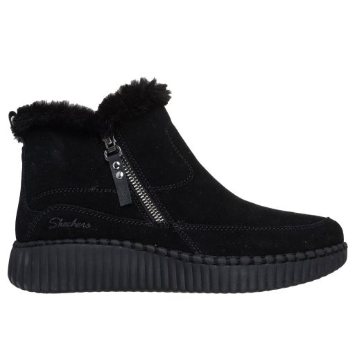 Skechers valódi bőr női bokacsizma fekete | Wilshire fresh zip