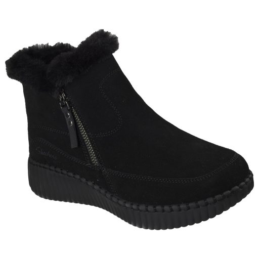 Skechers valódi bőr női bokacsizma fekete | Wilshire fresh zip