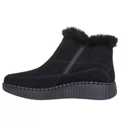 SKECHERS WILSHIRE BLVD -  Fresh Zip női bélelt bőr bokacipő fekete