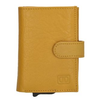 Hide and Stitches safety wallet okkersárga női bőr biztonsági pénztárca - alumínium kártyatartókkal   Hide and Stitches safety wallet okkersárga női bőr biztonsági pénztárca - alumínium kártyatartókkal