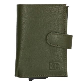 Hide and Stitches safety wallet olivazöld bőr biztonsági pénztárca - alumínium kártyatartókkal   Hide and Stitches safety wallet olivazöld bőr biztonsági pénztárca - alumínium kártyatartókkal