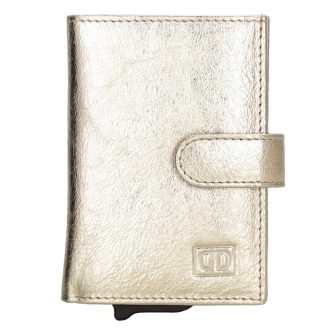 Hide and Stitches safety wallet arany női bőr biztonsági pénztárca - alumínium kártyatartókkal   Hide and Stitches safety wallet arany női bőr biztonsági pénztárca - alumínium kártyatartókkal