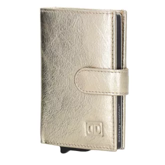   Hide and Stitches safety wallet arany női bőr biztonsági pénztárca - alumínium kártyatartókkal