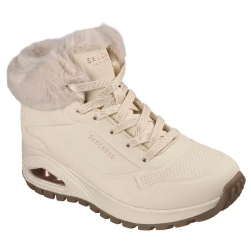 Skechers UNO Rugged – Arctic Avenue 190285 krémszínű bélelt női magas szárú sportcipő