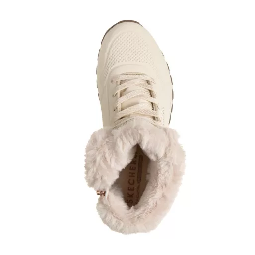 Skechers UNO Rugged – Arctic Avenue 190285 krémszínű bélelt női magas szárú sportcipő