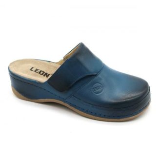   2019 Leon kivehető talpbetétes, tépőzáras bőr gyógyklumpa farmerkék