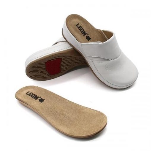 2019 Leon kivehető talpbetétes, tépőzáras bőr gyógyklumpa fehér