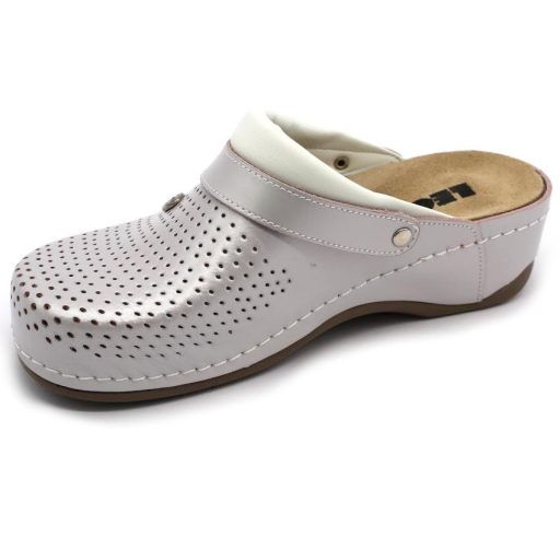 2023 Leon kivehető talpbetétes női bőr klumpa – munkavédelmi bevizsgálással perla