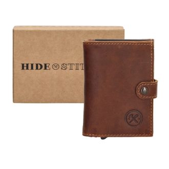Hide and Stitches safety wallet konyakbarna bőr férfi pénztáca   Hide and Stitches safety wallet konyakbarna bőr férfi pénztáca