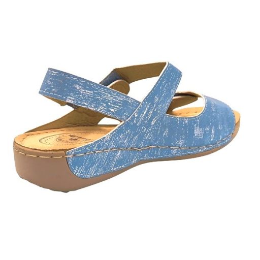 POSITANO lapos talpú női szandál tripla tépőzárral kék
