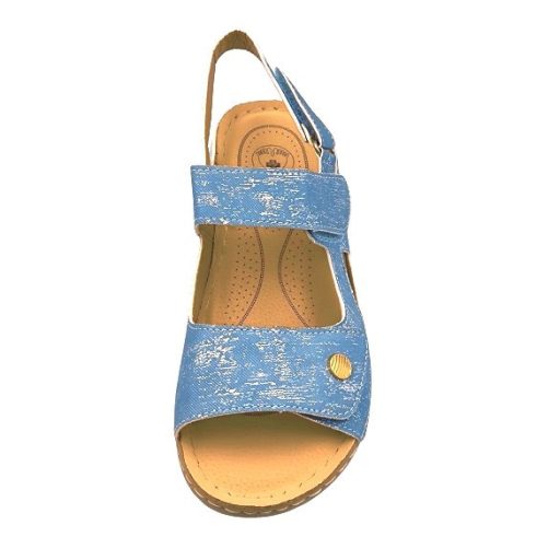 POSITANO lapos talpú női szandál tripla tépőzárral kék