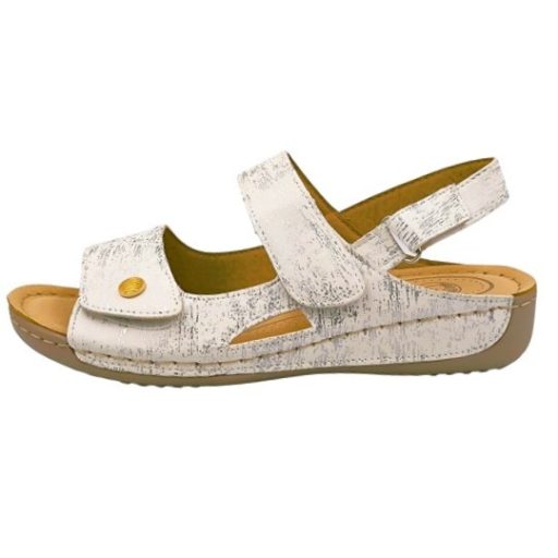 POSITANO lapos talpú női szandál tripla tépőzárral fehér