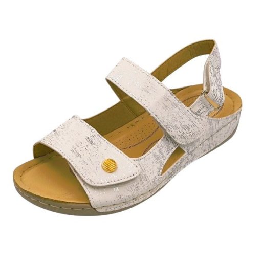 POSITANO lapos talpú női szandál tripla tépőzárral fehér