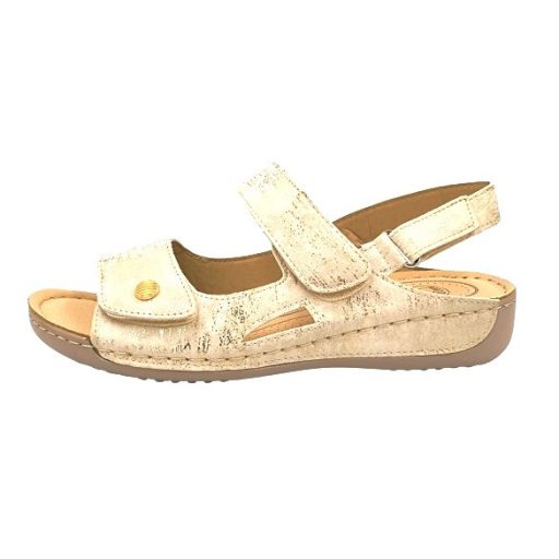 POSITANO lapos talpú női szandál tripla tépőzárral beige