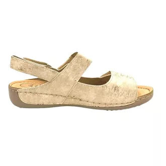   POSITANO lapos talpú női szandál tripla tépőzárral beige