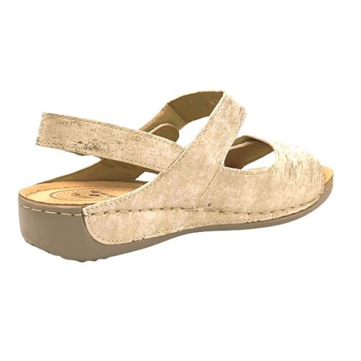 POSITANO lapos talpú női szandál tripla tépőzárral beige