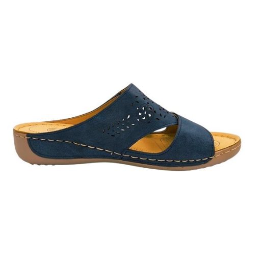 CAPRI keresztpántos, egy tépőzáras női papucs kék