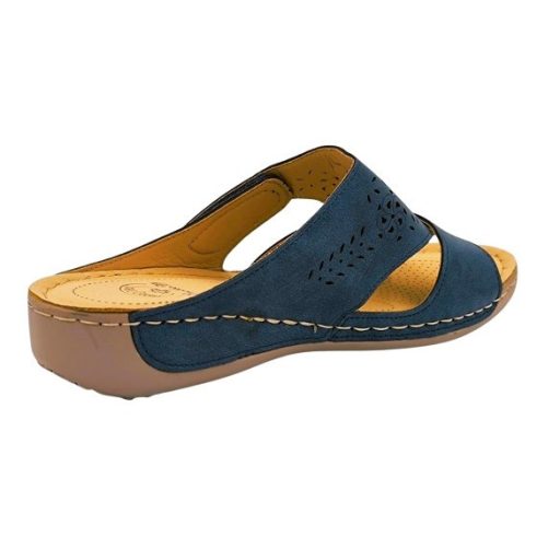 CAPRI keresztpántos, egy tépőzáras női papucs kék