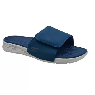   44-es utolsó pár!! Skechers férfi tépőzáras papucs kék-szürke | SKECHERS GO CONSISTENT 