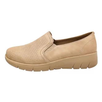 Sundell telitalpú női mokaszin bőr talpbetéttel beige