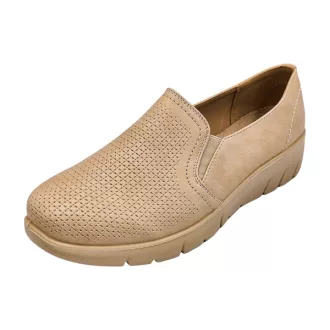 Sundell telitalpú női mokaszin bőr talpbetéttel beige