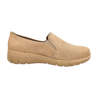 Sundell telitalpú női mokaszin bőr talpbetéttel beige