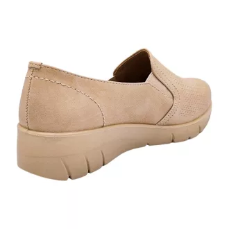 Sundell telitalpú női mokaszin bőr talpbetéttel beige