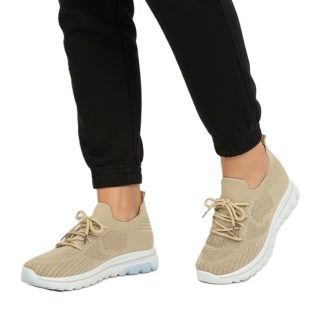 Basic női bebújós vászon cipő drapp