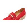 Angelina telitalpú divatos női piros loafer 