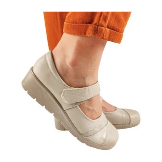 Mambo pántos női cipő bőr talpbetéttel beige Mambo pántos női cipő bőr talpbetéttel beige