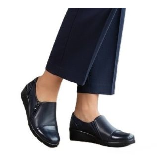   Bella Zip Comfort – cipzáras tavaszi női félcipő kék színben