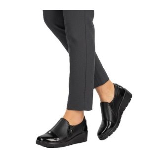   Bella Zip Comfort – cipzáras tavaszi női félcipő fekete színben