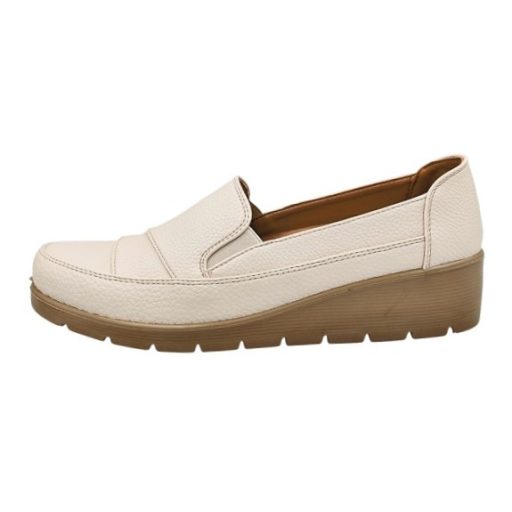 Audrey női mokaszin bőr talpbetéttel beige