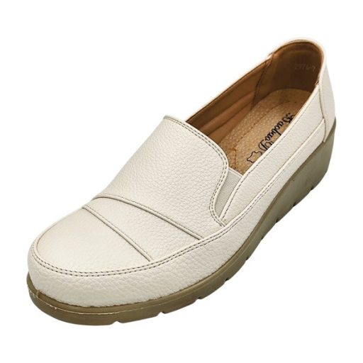 Audrey női mokaszin bőr talpbetéttel beige