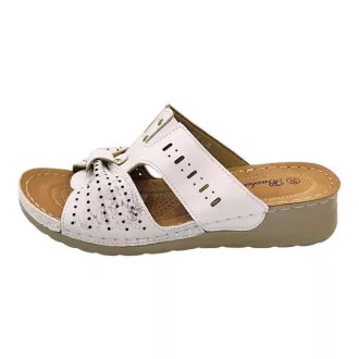 Comfort Bow Slide női papucs – ezüstfehér