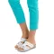 Comfort Bow Slide női papucs – ezüstfehér