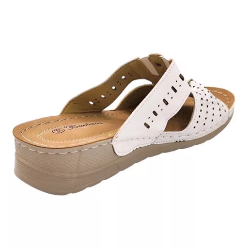 Comfort Bow Slide női papucs – ezüstfehér