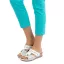 Comfort Bow Slide női papucs – ezüstfehér