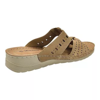 Comfort Bow Slide női papucs – aranybézs