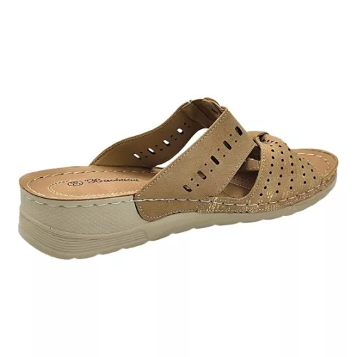 Comfort Bow Slide női papucs – aranybézs